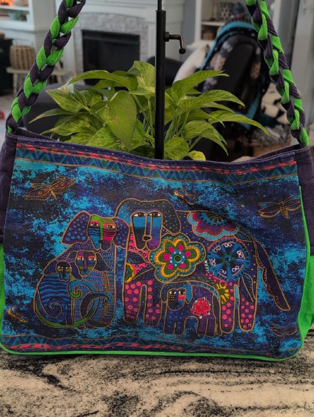 Laurel Burch Dogs Print Shoulder Tote Bag - Picture 7 of 10